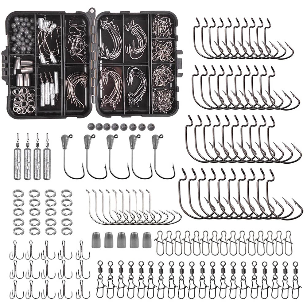 Fishing Hook Jig - 166PCS Scatola per attrezzatura da pesca
